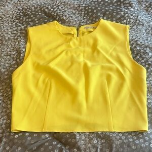 Alice + Olivia Bright Yellow Structured Crop Tank